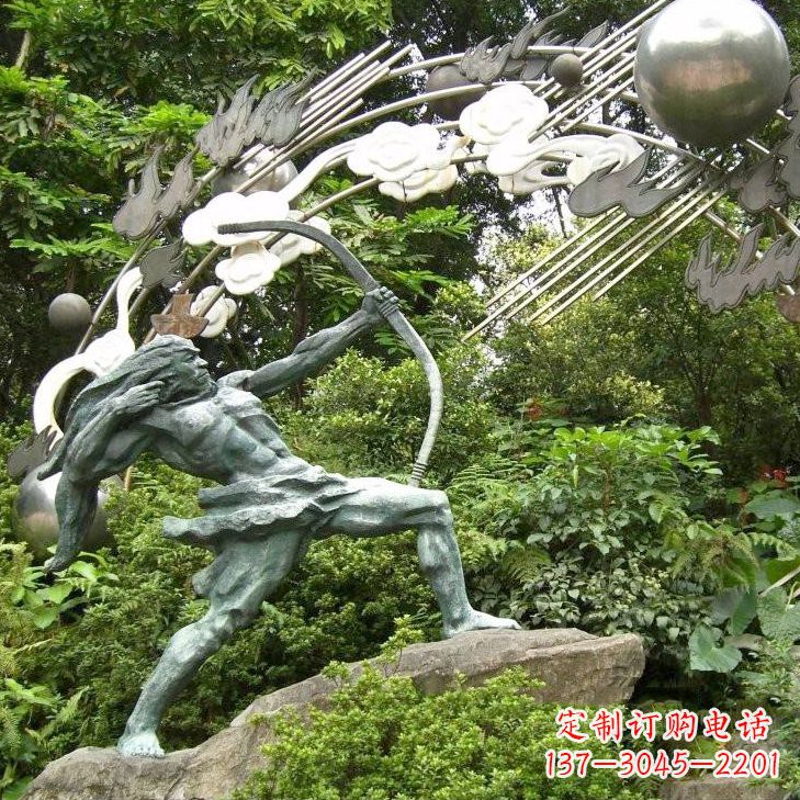 张掖华夏传统精美后羿射日雕塑