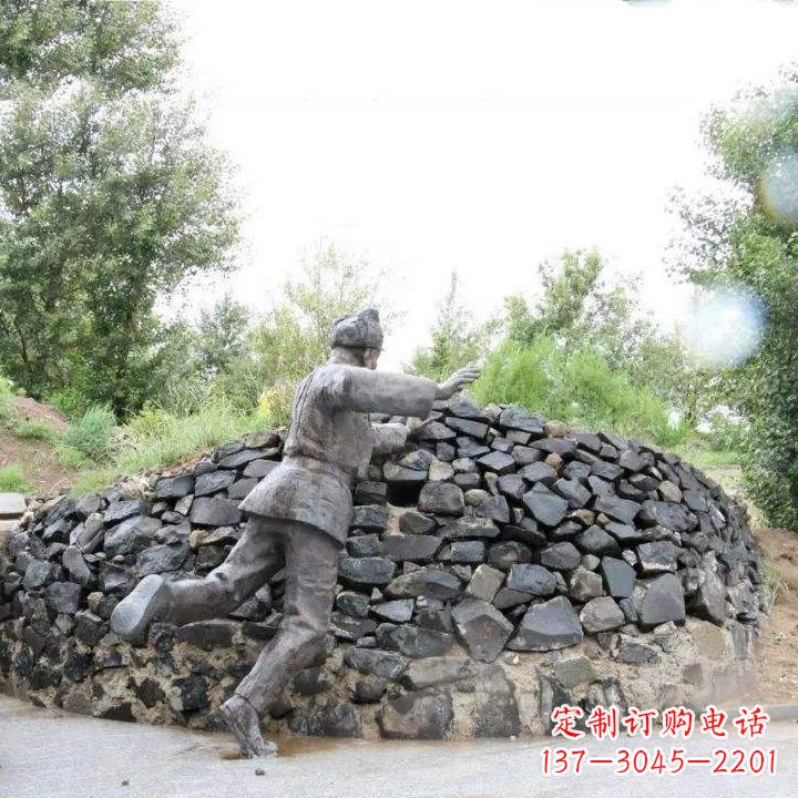 张掖黄继光仿铜情景雕塑