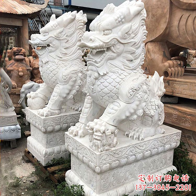 张掖财富守护神:吉祥纳福麒麟石雕