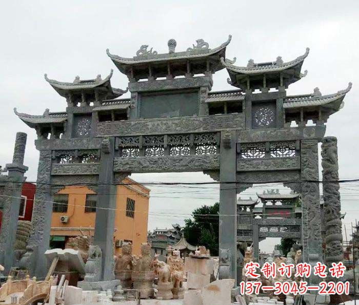 张掖石雕牌坊，精致雕塑让你完美点缀