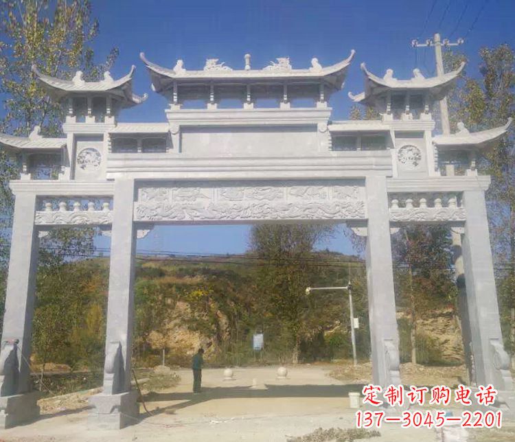 张掖中领雕塑:精雕制作仿古石牌坊石雕