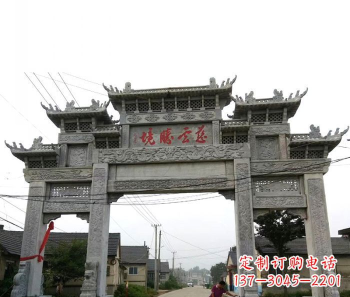 张掖中领雕塑--别具一格的石雕牌坊