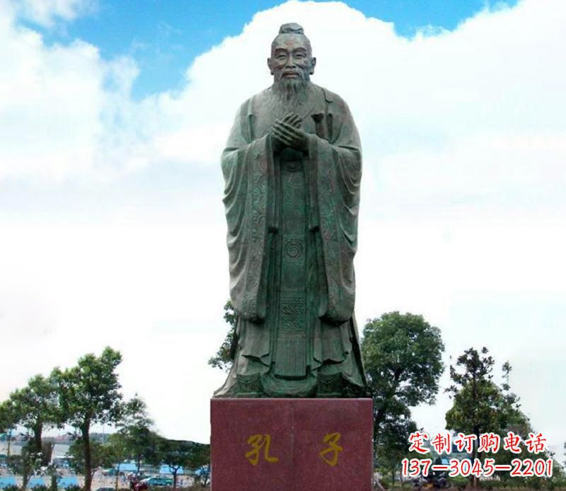 张掖孔子广场文化名人铜雕
