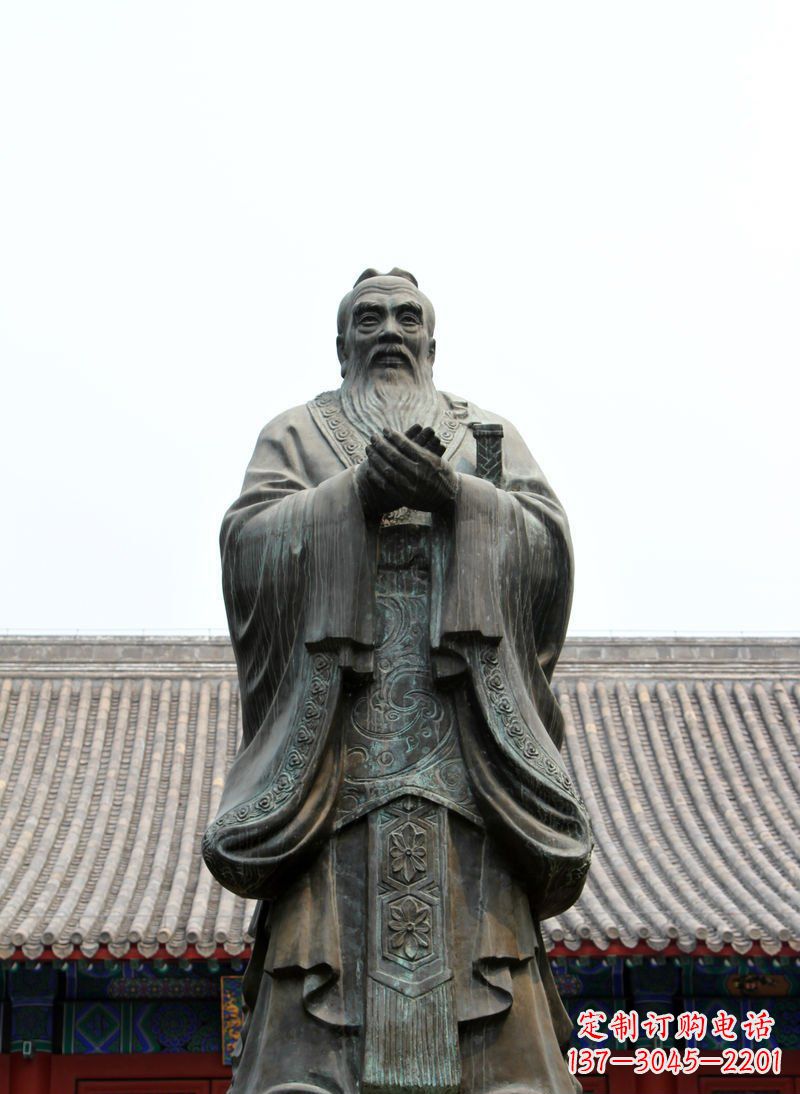 张掖高雅古典,孔子青铜雕塑