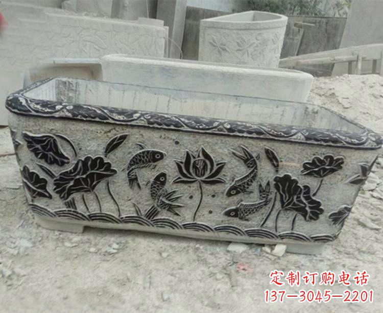 张掖连年有余浮雕仿古水缸