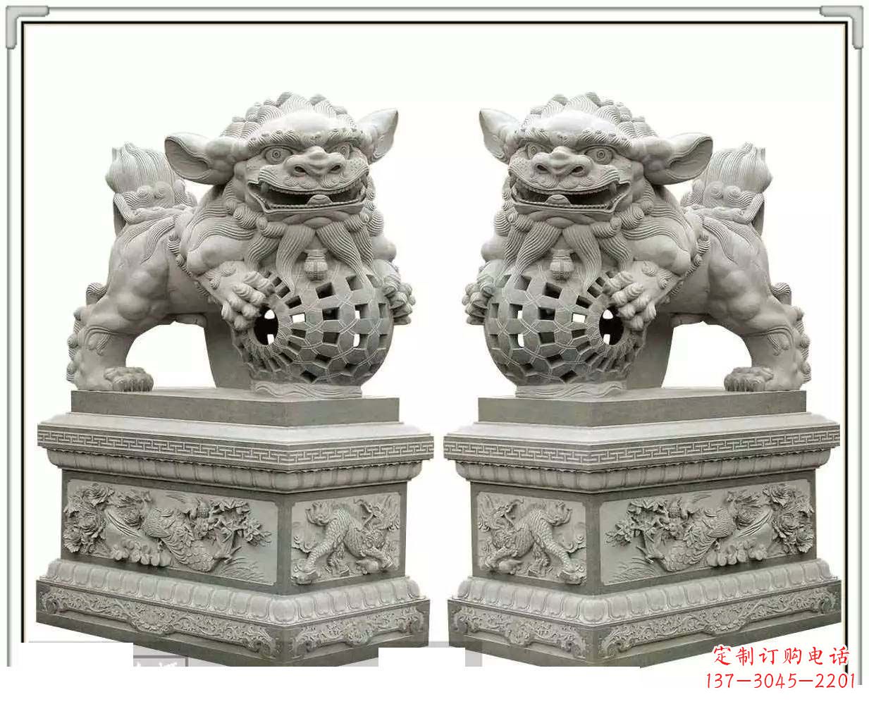 张掖精美网球狮石雕，匠心雕刻绝美网球图案