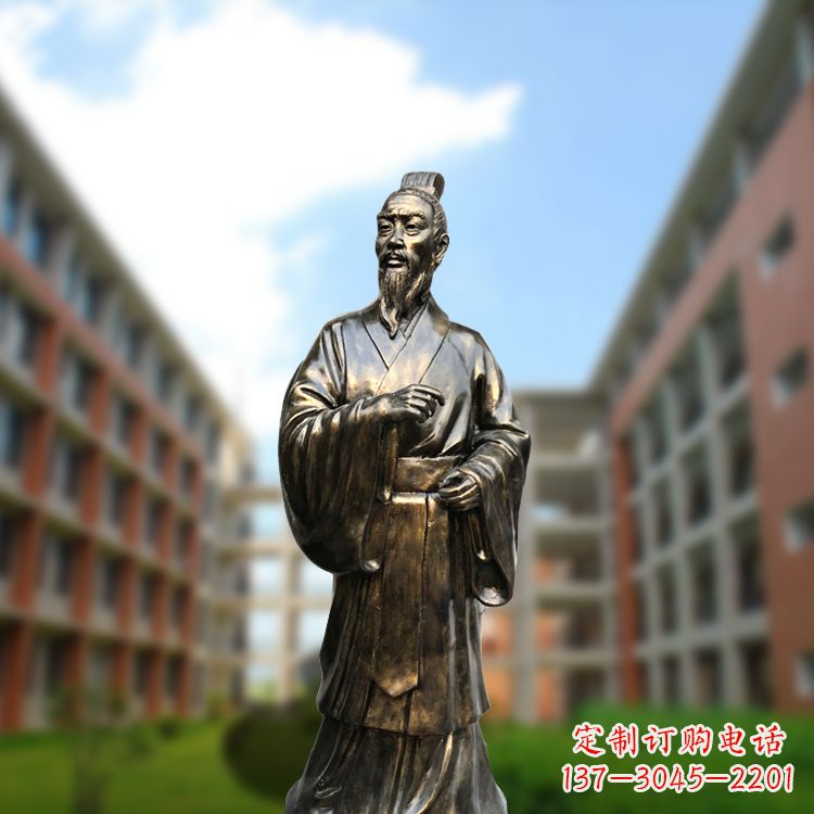 张掖精美艺术,历久弥新的孟子玻璃钢仿铜雕像
