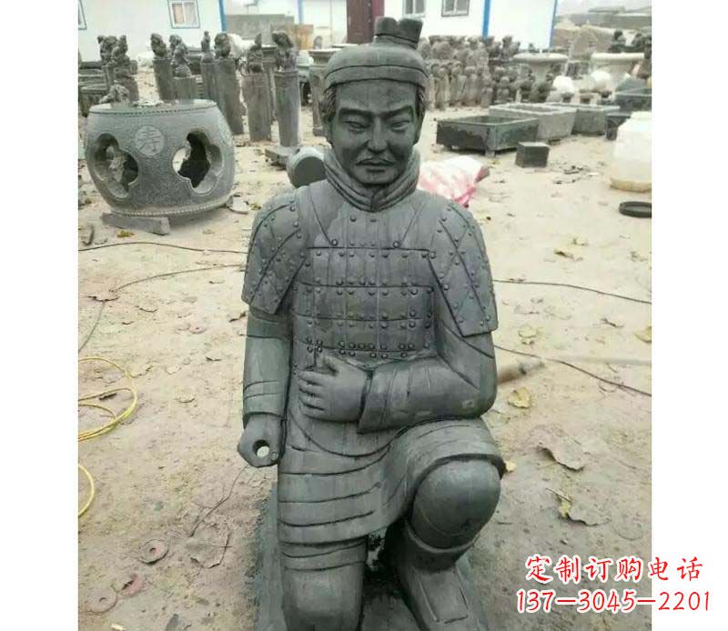 张掖青石仿古兵马俑雕塑,精巧细腻