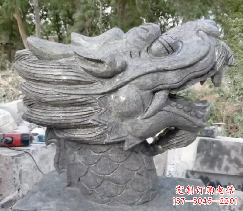 张掖青石龙头雕塑