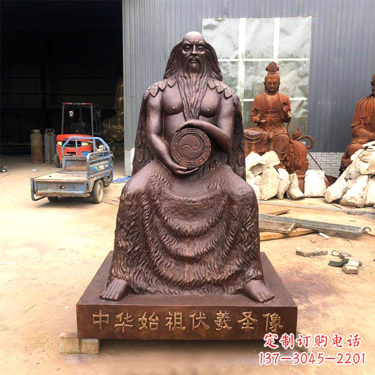 张掖三皇五帝之中华始祖伏羲圣像铜雕