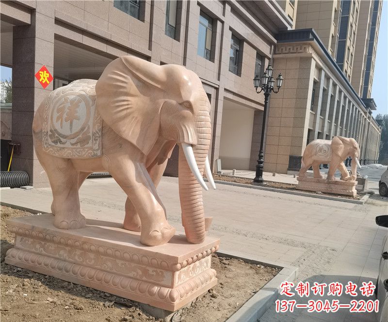 张掖石雕卷鼻大象