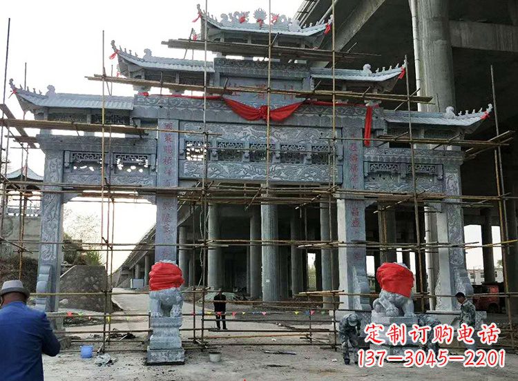 张掖石雕牌坊|精致细腻的石雕雕塑