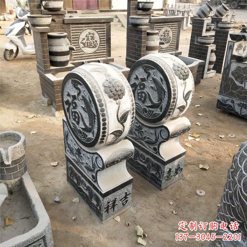 张掖石雕青石门墩雕塑