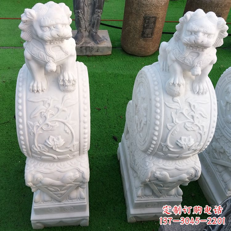 张掖石雕青石貔貅门墩雕塑
