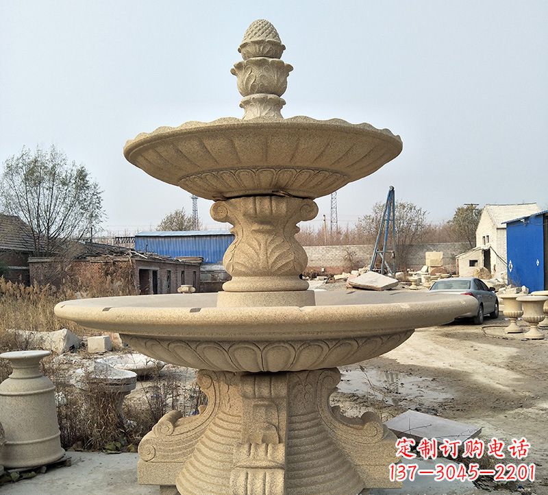 张掖石雕小鱼喷泉