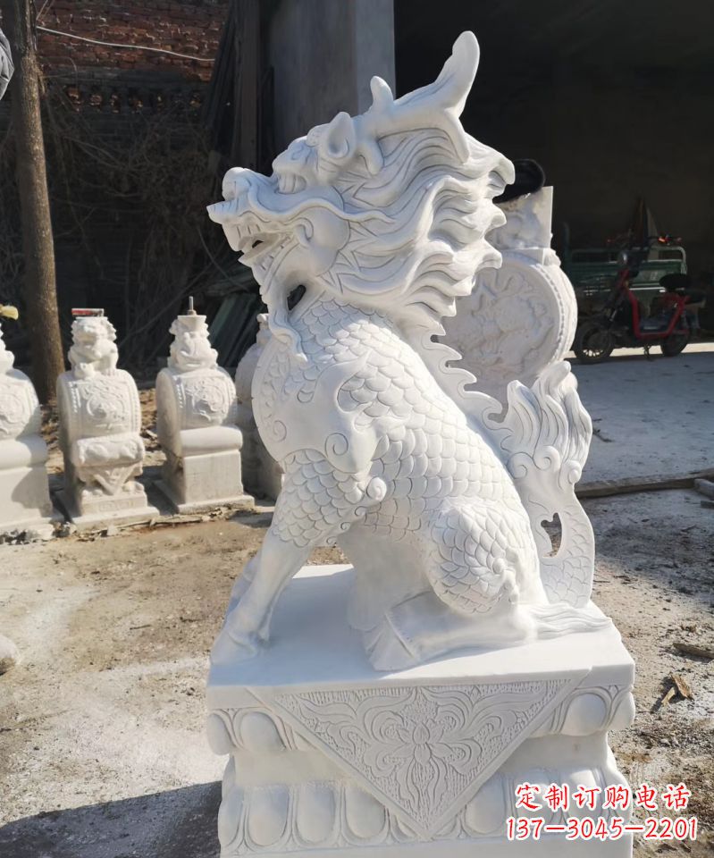 张掖石雕镇宅麒麟神兽雕塑