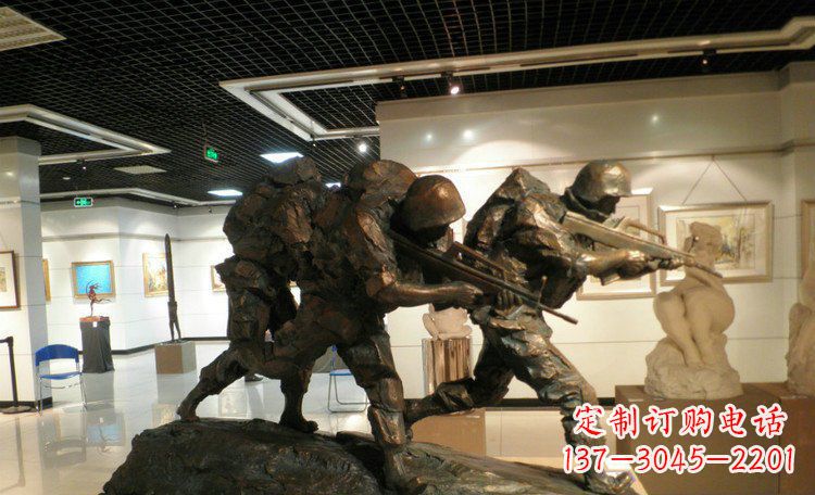 张掖士兵突击战士铜雕