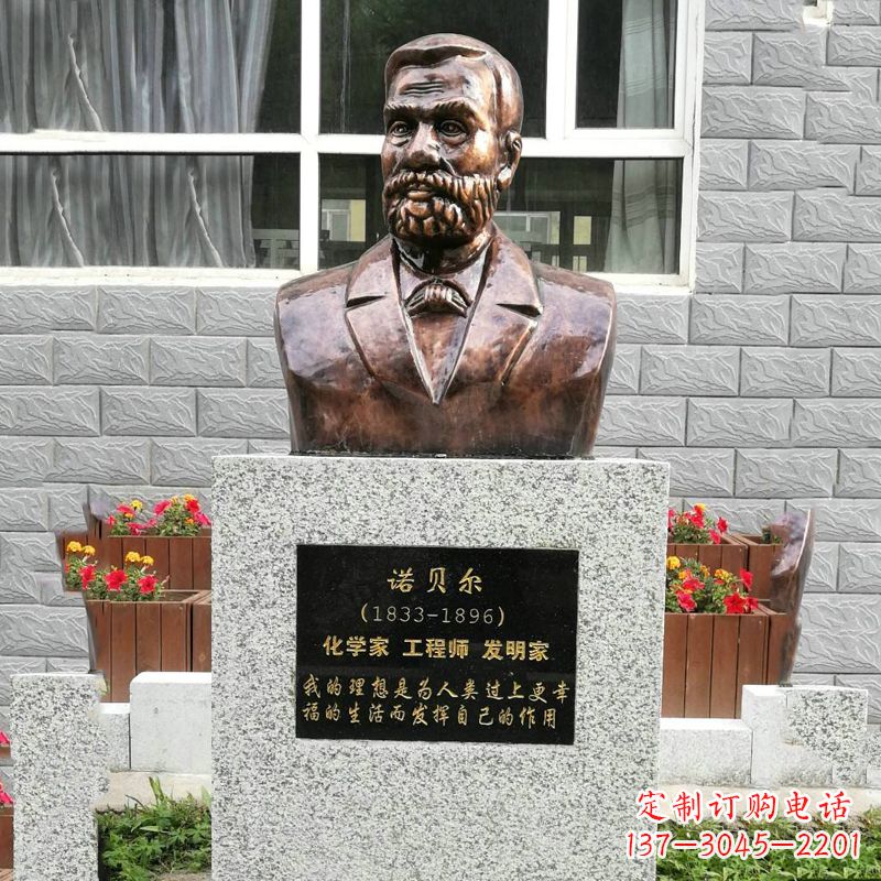 张掖世界名人诺贝尔铜雕头像