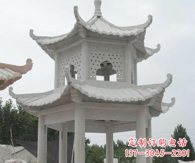 张掖双层大理石凉亭石雕