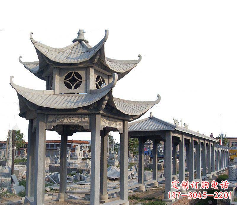 张掖双层仿古凉亭石雕
