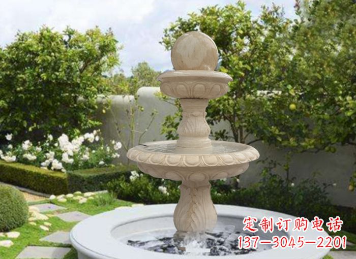 张掖双层风水球喷泉别墅石雕