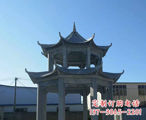 张掖双层仿古石凉亭石雕_1