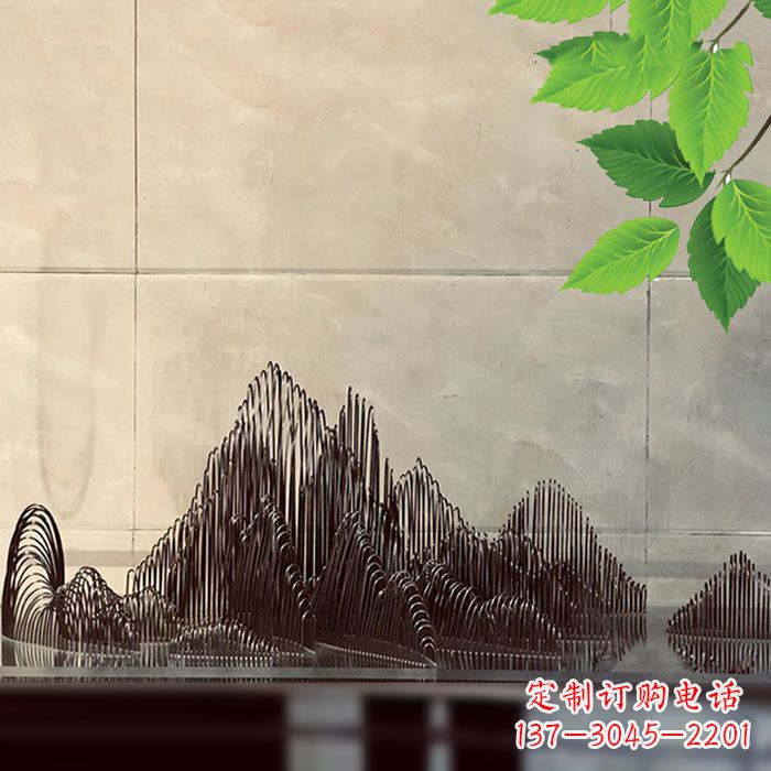 张掖水景水池不锈钢假山雕塑