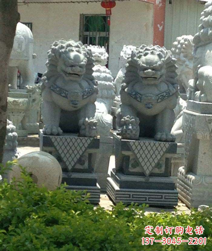 张掖寺庙景观仿古石狮子