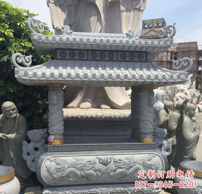 张掖寺庙景观仿古香炉石雕 (2)
