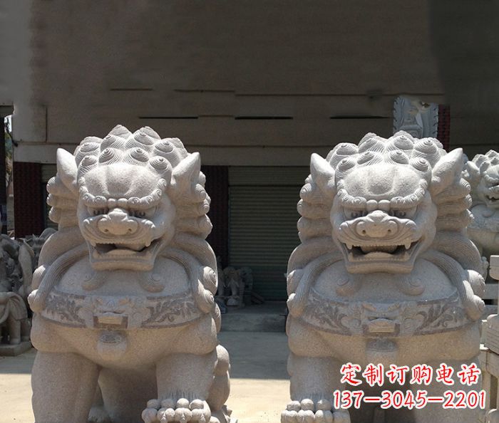 张掖寺庙景观仿古镇宅石狮子