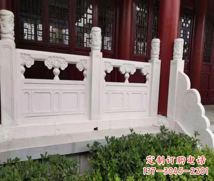 张掖寺庙景观汉白玉石浮雕栏板 (3)