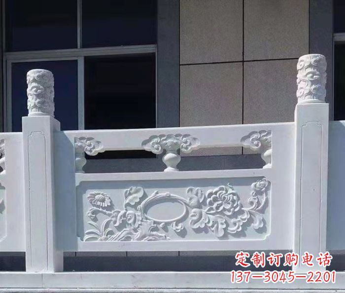 张掖寺庙景观汉白玉石浮雕栏板 (4)