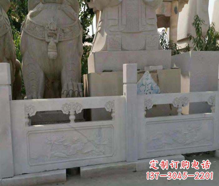 张掖寺庙景观汉白玉石浮雕栏板