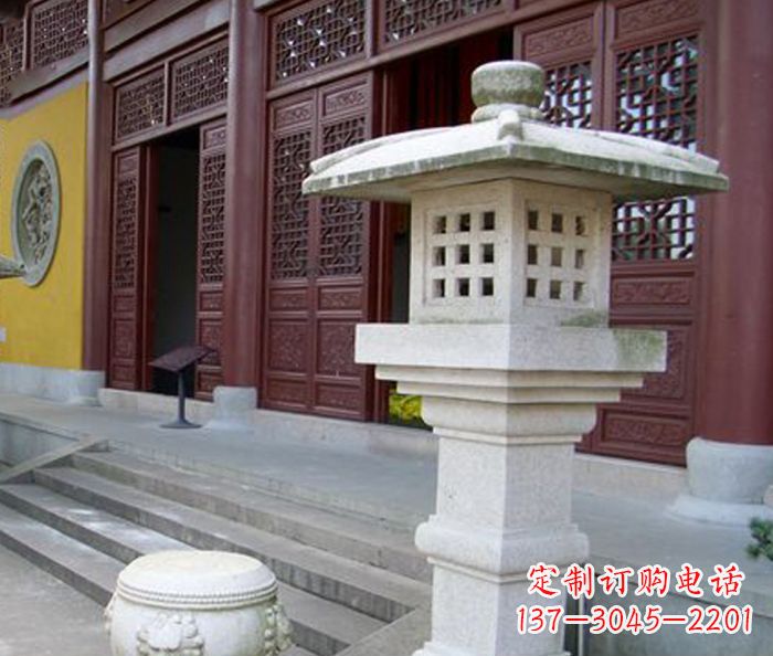张掖寺庙景观镂空石灯石雕