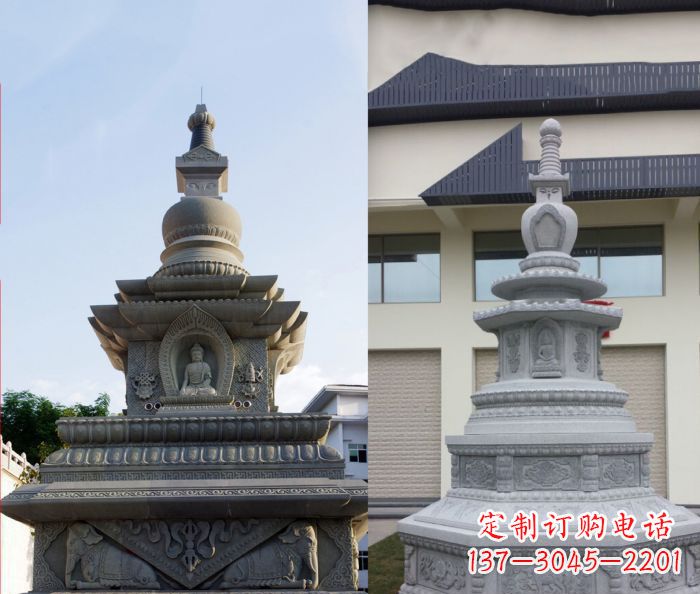 张掖寺庙景观舍利塔石雕 (3)