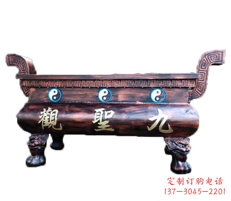 张掖寺庙九龙香炉铜雕