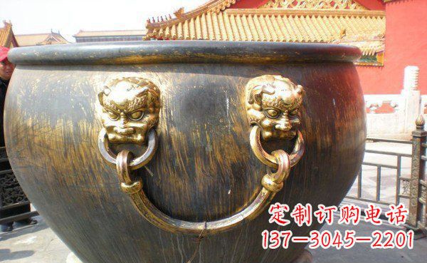 张掖寺庙水缸铜雕 (3)