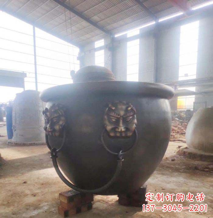 张掖寺庙水缸铜雕