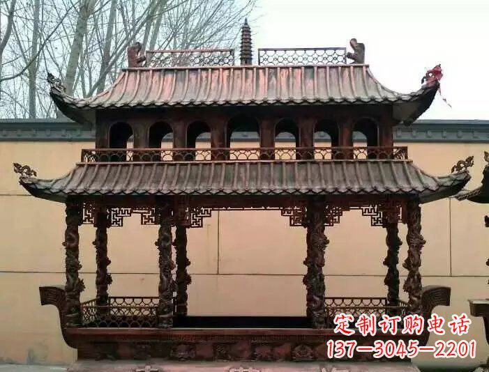 张掖寺庙香炉铜雕 (3)