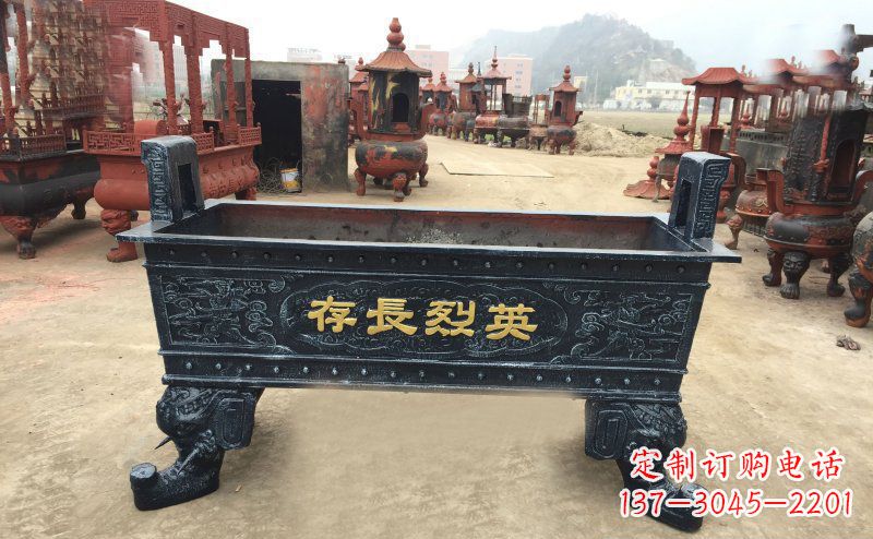 张掖寺庙香炉铜雕 (4)