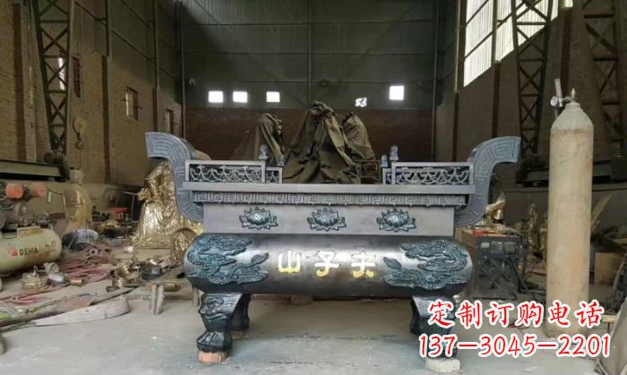 张掖寺庙香炉铜雕_2