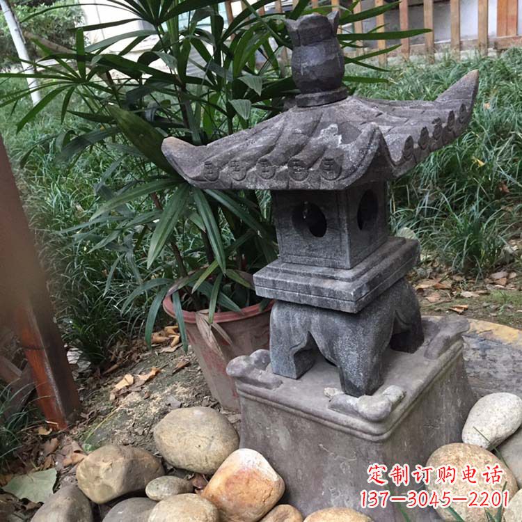 张掖寺庙园林青石做旧仿古石灯