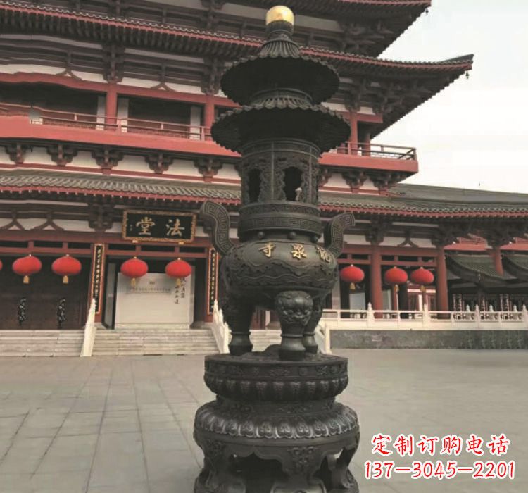张掖寺庙香炉铜雕222