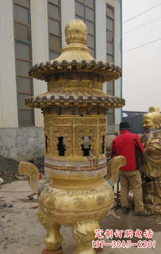 张掖寺庙香炉铜雕塑