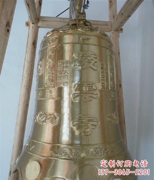张掖寺庙铸铜钟雕塑 (2)