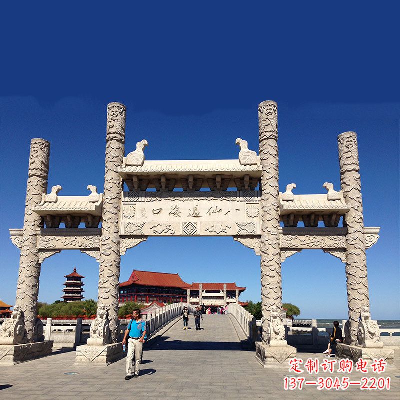 张掖寺院大门无楼石牌坊