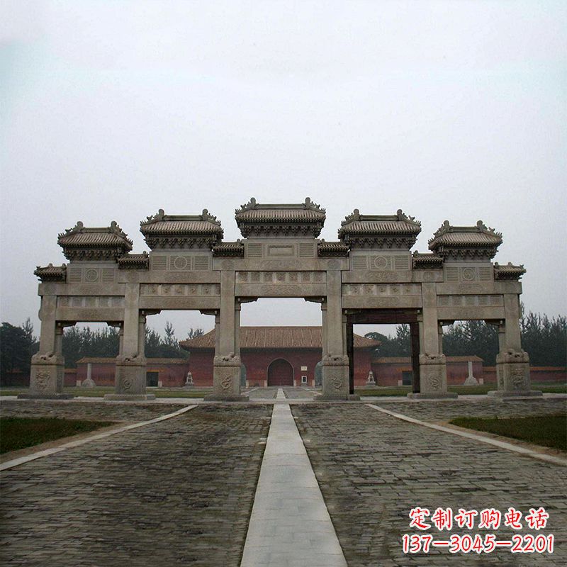 张掖寺院五门石牌楼