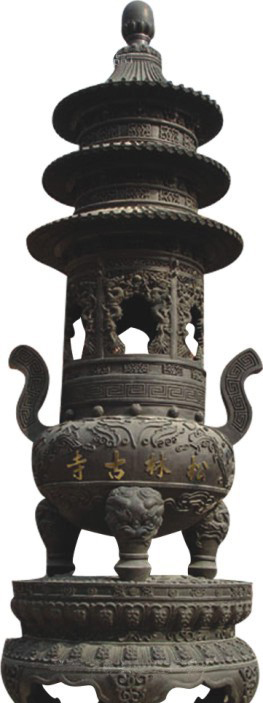 张掖松林古寺铜香炉