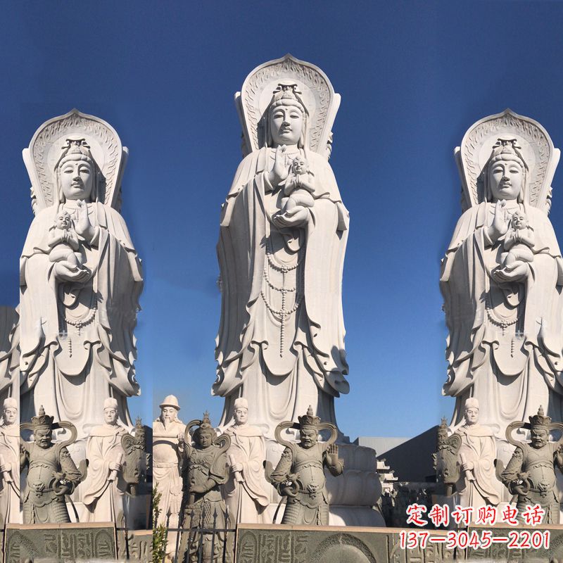 张掖送子观音大型石雕塑