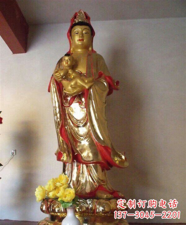 张掖送子观音铜雕 (2)